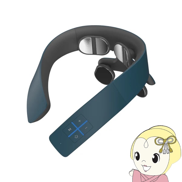 ネックケア 首 肩 リラクゼーション器 ネックリラックス コードレス 日本語音声ガイダンス 静音 軽量 暖か USB-C充電 NP-NR21BL-1S ネイビー