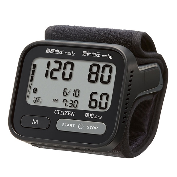 血圧計 手首式 シチズン CITIZEN CHWH803 U字型 スマホ アプリ 連動 bluetooth ブラック CHWHシリーズ スマホ連動 60回メモリー