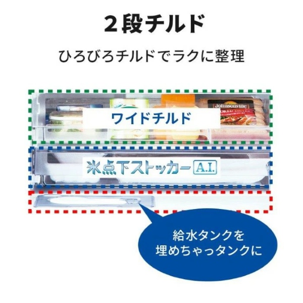 在庫限り　【凹み品】【設置込】三菱電機 冷蔵庫 365L 3ドア 左開き 幅60cm MR-CX37KL-W マットリネンホワイト 自動製氷 急速冷凍 真ん中野菜室_11