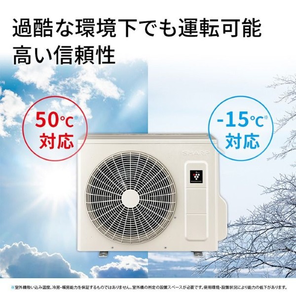 【工事込】エアコン シャープ AY-U22E-W Eシリーズ 2.2kW 主に6畳 単相100V プラズマクラスター スタンダード 冷暖房 ホワイト_2