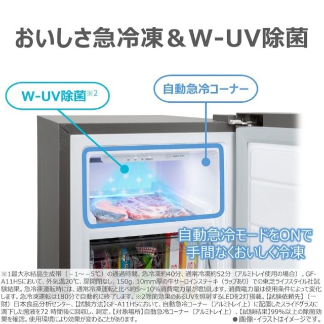 [予約 5/4以降]冷凍庫 東芝 TOSHIBA 108L 右開き ダークシルバー GF-A11HS-HT_3