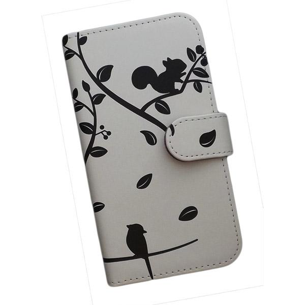 スマホケース 手帳型 Ymobile プリントケース 鳥 リス 動物 モノトーン 木 葉 Smt 198 の通販はau Pay マーケット ディアブロス