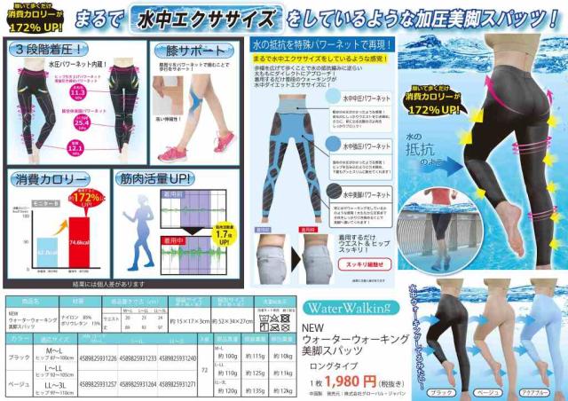 Newウォーターウォーキング美脚スパッツ ロングタイプ 着圧スパッツ 引き締め ダイエット 加圧 美脚 フィットネスウェア ジムウェア の通販はau Pay マーケット きれいになーれ