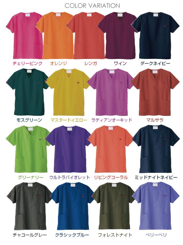 スクラブ PANTONE FOLK フォーク 半袖 チームスクラブ 白衣