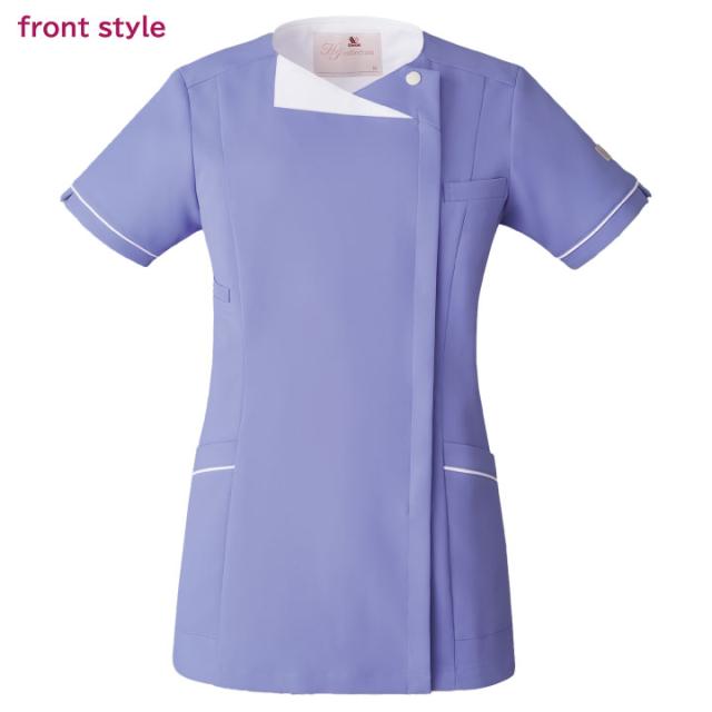 スクラブ Wacoal FOLK ジップスクラブ ラウンドネック レディース 白衣