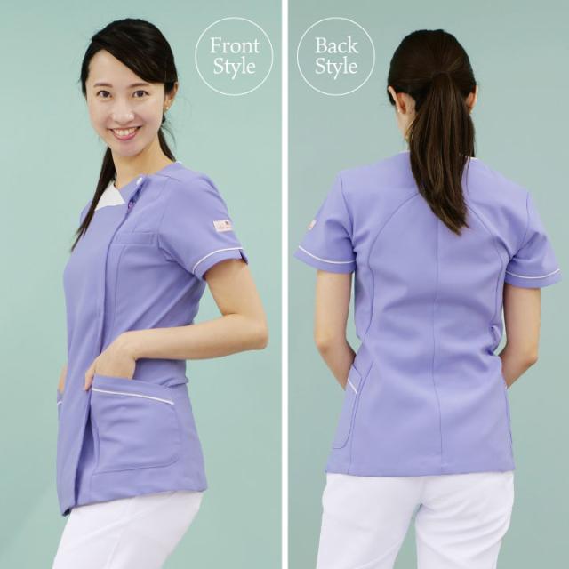 スクラブ Wacoal FOLK ジップスクラブ ラウンドネック レディース 白衣 半袖 前開き 吸汗・速乾性 おしゃれ かわいい シャツ チームスクラブ フォーク 半袖スクラブ fo-hi706 スクラブ Wacoal FOLK ジップスクラブ ラウンドネック レディース 白衣