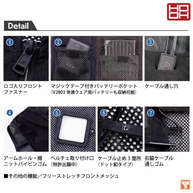 HOOH ペルチェベスト フルセット バッテリー付き 冷却ウェア 快適ウェア ペルチェクーラー フルハーネス対応 涼しい 冷たい 冷暖 春夏 秋冬 作業服 作業着 熱中症対策 暑さ対策 暖かい 防寒対策 食品工場 スポーツ アウトドア 村上被服 mh-pv555