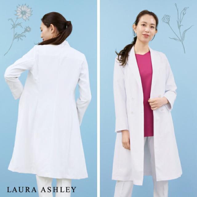 ローラアシュレイ LW101 ドクターコート レディース 長袖 ダブル 住商モンブラン 白衣 制服 ユニフォーム 医療用 医師 診察衣 薬剤師 実験衣 クリニック 美容サロン sm-lw101_9