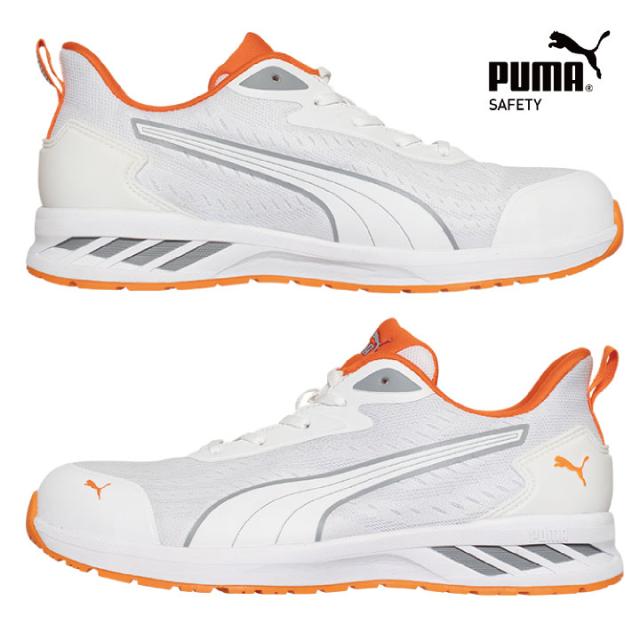 PUMA セーフティシューズ ひも式 ローカット 樹脂先芯 軽量 グライドロー 安全靴 作業靴 運送業 倉庫 建築 スニーカー スポーティ カジュアル おしゃれ かっこいい 64.404.0 64.405.0 ホワイト レッド 白 赤 プーマ ユニワールド yn-64-4040