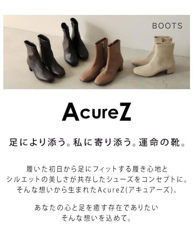 アシックス商事 アキュアーズ ブーツ レディース ショート ブーティ 3E 幅広 歩きやすい ファスナー AO-10223 おしゃれ シューズ 靴_1