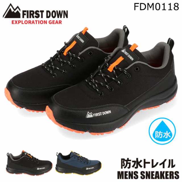 ファーストダウン メンズ スニーカー Fdm0118 Firstdown ブラック ネイビートレイルシューズ 軽量 幅広 防水 送料無料の通販はau Pay マーケット はきもの広場