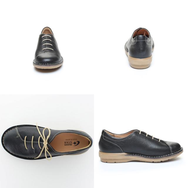 スロウファクトリー レディース SLアワセ01 ムーンスター スニーカー 黒 3E 幅広 革 本革 撥水 日本製 歩きやすい 疲れない 軽量 可愛い おしゃれ シューズ 通学 通勤 運動 靴 スロウファクトリー レディース SLアワセ01 ムーンスター スニーカー