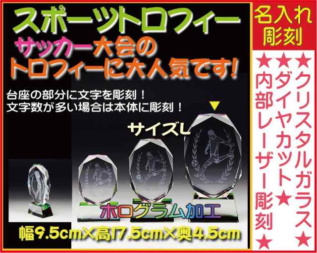 ≪トロフィー　サッカー　スポーツ大会　名入れ 彫刻料込み　記念品 表彰　卒業記念品　卒団記念品　誕生日プレゼント≫スポーツ大会など