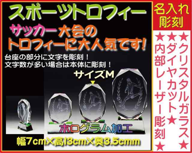 ≪トロフィー　サッカー　スポーツ大会　名入れ 彫刻料込み　記念品 表彰　卒業記念品　卒団記念品　誕生日プレゼント≫スポーツ大会など