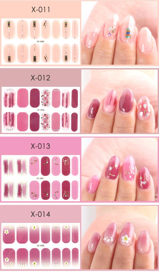 ジェルネイルセット ジェルネイルシール メール便 リアルジェルネイルステッカー[W・X