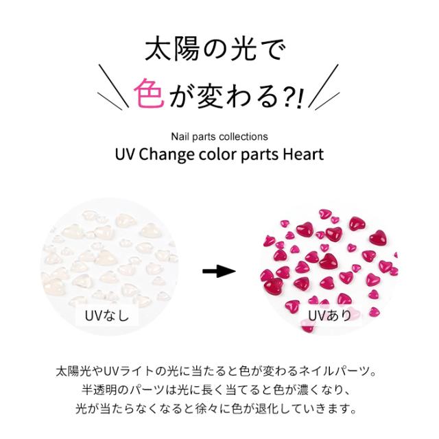 メール便 UV チェンジカラーパーツ [ハート] | ジェルネイル セルフ