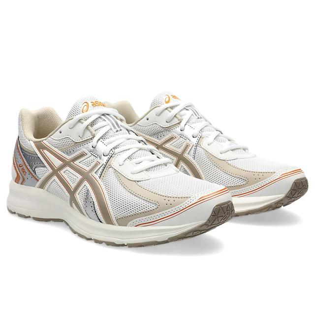 JOG 100S 1203A684.101 アシックス ASICS メンズ レディース スニーカー ランニングシューズ Y2Kルック 街履き カジュアル 軽量 クッション性 インジェクションEVA ORTHOLITE ソックライナー 2E 幅広 ホワイト グレージュ 日常使い トレーニング スポーツ ブランド_1