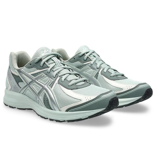 JOG 100S 1203A684.300 アシックス ASICS スニーカー ランニングシューズ メンズ レディース ジョギング ウォーキング ジム 通学 通勤 軽量 クッション性 衝撃吸収 EVAミッドソール 履きやすい 疲れにくい おしゃれ 人気 スポーツシューズ 2Eワイズ 黒 グレー シルバー 緑_1