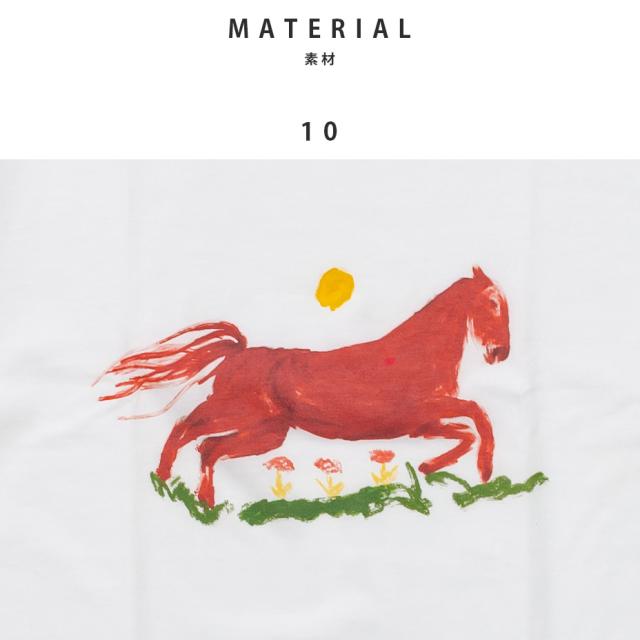 Encre. アンクレ Tシャツ レディース メンズ 半袖 綿100% ブランド 綿 馬柄 馬 プリント おしゃれ かわいい 可愛い きれいめ コットン コットン100% ホワイト 白_2