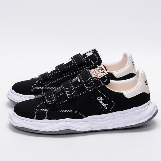 Maison MIHARAYASUHIRO charles チャールズ ベルクロ スニーカー メンズ 厚底 靴 シューズ スリッポン 厚底シューズ ローテク ローカット キャンバスシューズ ブラック 黒 メゾン ミハラヤスヒロ A12FW703 ブランド 送料無料_6