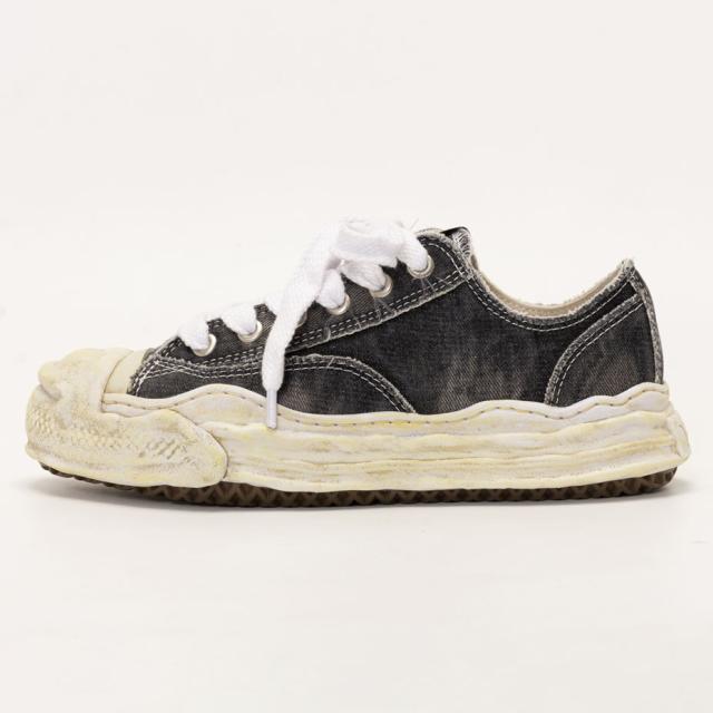 Maison mihara yasuhiro hank ミハラヤスヒロ ハンク スニーカー メンズ レディース A15FW731 黒 靴 ブランド おしゃれ 厚底 ローテク ローカット キャンバススニーカー ブリーチ ウォッシュ デニム カジュアルシューズ レースアップ ブラック シューズ くつ 2025 春 春夏 夏_1