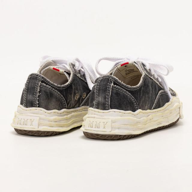 Maison mihara yasuhiro hank ミハラヤスヒロ ハンク スニーカー メンズ レディース A15FW731 黒 靴 ブランド おしゃれ 厚底 ローテク ローカット キャンバススニーカー ブリーチ ウォッシュ デニム カジュアルシューズ レースアップ ブラック シューズ くつ 2025 春 春夏 夏_3