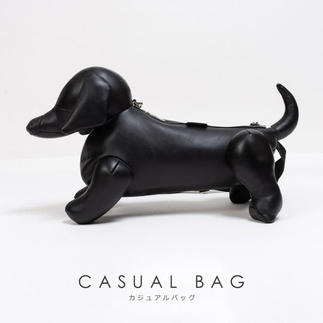 MIHARA YASUHIRO ミハラヤスヒロ 御徒面子 飼い犬 ダックスフント ダックスフンド ショルダーバッグ メンズ レディース 本革 曲がったがけ 成年者 大きめ ブランド名 肩かけ 格好のいい かっこいい 可愛らしい 革 クラッチペダル御徒面子 黒 黒いこと 鞄 御徒面子 DOLLS DACHSHUND BAG A16BG716