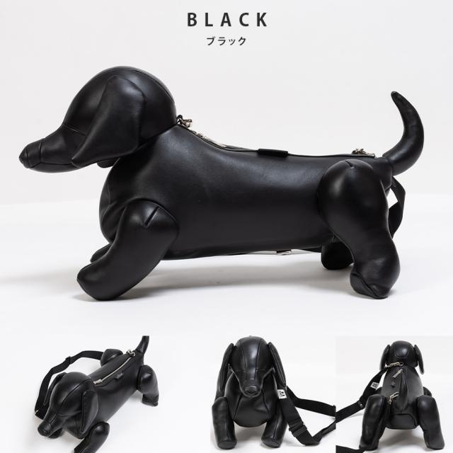 MIHARA YASUHIRO ミハラヤスヒロ 御徒面子 飼い犬 ダックスフント ダックスフンド ショルダーバッグ メンズ レディース 本革 曲がったがけ 成年者 大きめ ブランド名 肩かけ 格好のいい かっこいい 可愛らしい 革 クラッチペダル御徒面子 黒 黒いこと 鞄 御徒面子 DOLLS DACHSHUND BAG A16BG716