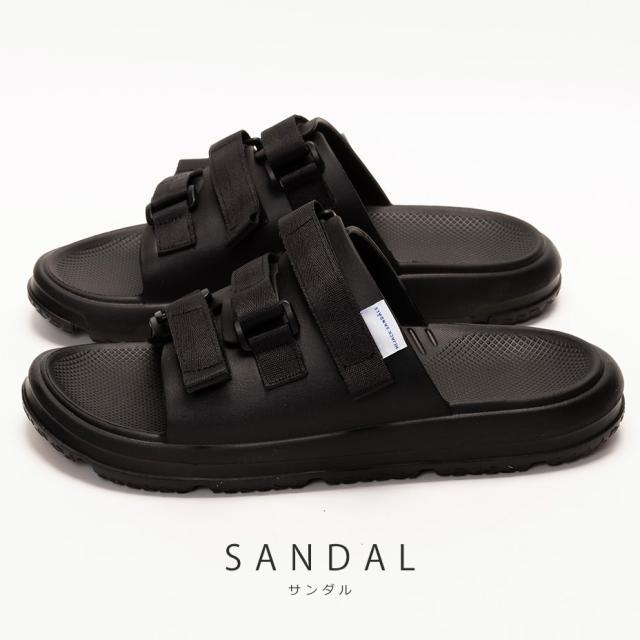 HIJACK SANDALS サンダル メンズ ALLEY Blac かっこいい モード系 クール 格好いいビーチサンダル 靴 シューズ スリッパ ブラック 黒 EVA ナイロン レジャー ライブ フェス 海 プール 革 ハイジャックサンダルス ブランド_1