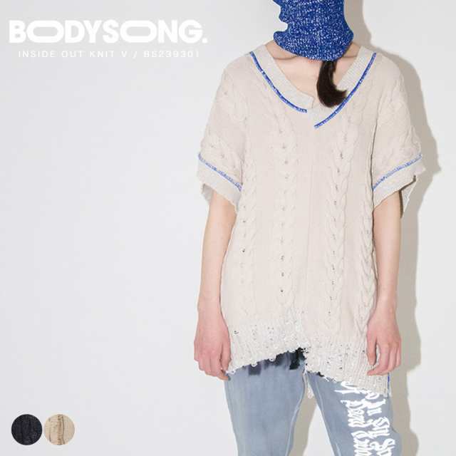 BODYSONG. ニットベスト INSIDE OUT KNIT V BS239301 日本製 ...