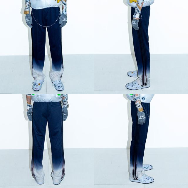 GRADIENT DYED TRACK TROUSERS 03 BS250619 ブランド BODYSONG. ボディソング トラックパンツ レディース メンズ ジャージ セットアップ 可能 下 トラック パンツ おしゃれ 可愛い カジュアル ブラック 黒 ブルー 青 ホワイト 白 国産 日本製 2025 冬 春 春夏_15