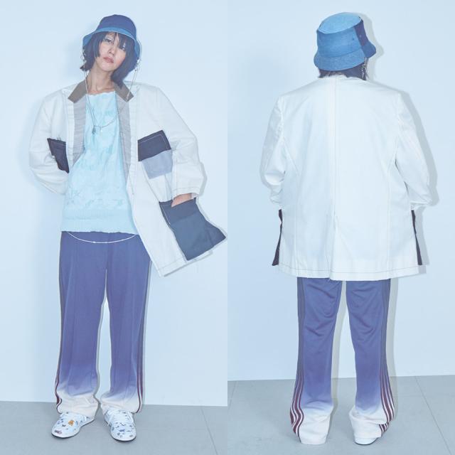 GRADIENT DYED TRACK TROUSERS 03 BS250619 ブランド BODYSONG. ボディソング トラックパンツ レディース メンズ ジャージ セットアップ 可能 下 トラック パンツ おしゃれ 可愛い カジュアル ブラック 黒 ブルー 青 ホワイト 白 国産 日本製 2025 冬 春 春夏_18