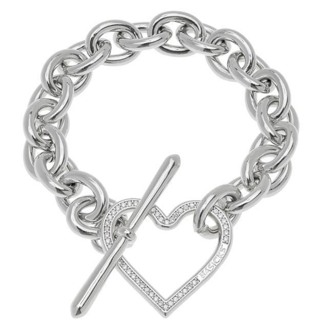 BASICKS ベイシックス Heart Link Flow Bracelet a-AC26 ブレスレット メンズ レディース ブランド おしゃれ かっこいい 可愛い かわいい 真鍮 チェーン ハート ジルコニア マンテル アクセサリー ユニセックス ゴールド 金 シルバー 銀_4