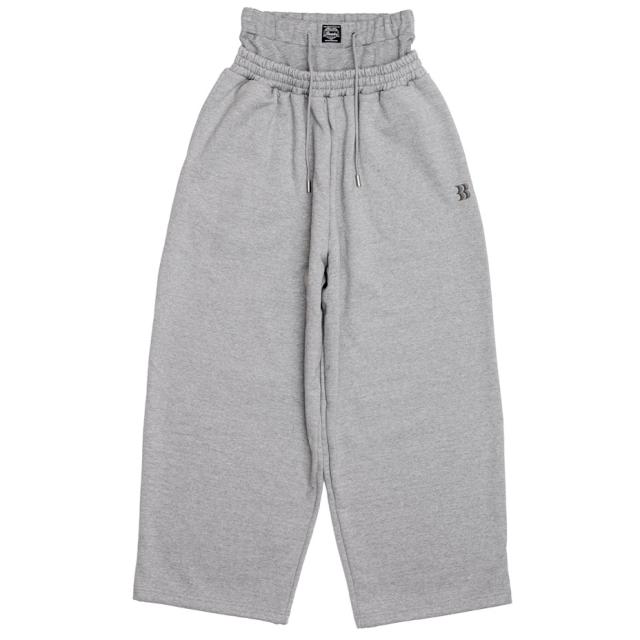 BASICKS ベイシックス Layered Sweat Trousers a-HD04P スウェットパンツ レディース メンズ ワイド ゆったり ブランド ワイドスウェットパンツ ダブルウエスト スウェット パンツ ストレート おしゃれ かわいい 可愛い カジュアル ブラック 黒 グレー_4