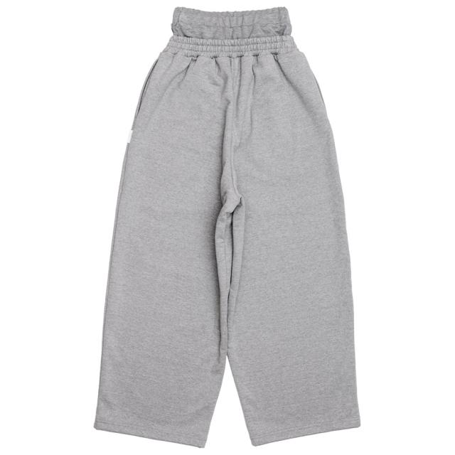 BASICKS ベイシックス Layered Sweat Trousers a-HD04P スウェットパンツ レディース メンズ ワイド ゆったり ブランド ワイドスウェットパンツ ダブルウエスト スウェット パンツ ストレート おしゃれ かわいい 可愛い カジュアル ブラック 黒 グレー_5