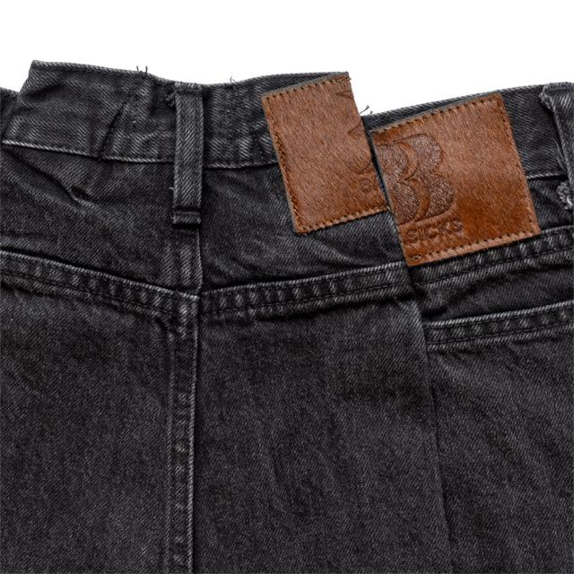 BASICKS ベイシックス Folding Denim Trousers a-HD04P ワイドパンツ ワイドデニム デニム レディース メンズ ワイド ブランド パンツ バレルパンツ バレルレッグ カーブパンツ ゆったり おしゃれ かわいい 可愛い カジュアル ブラック 黒 インディゴ_4