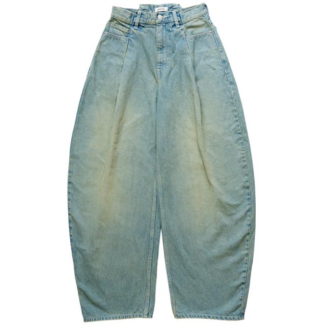 BASICKS ベイシックス Folding Denim Trousers a-HD04P ワイドパンツ ワイドデニム デニム レディース メンズ ワイド ブランド パンツ バレルパンツ バレルレッグ カーブパンツ ゆったり おしゃれ かわいい 可愛い カジュアル ブラック 黒 インディゴ_5