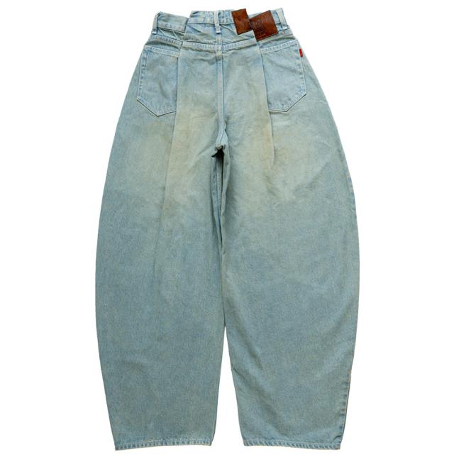 BASICKS ベイシックス Folding Denim Trousers a-HD04P ワイドパンツ ワイドデニム デニム レディース メンズ ワイド ブランド パンツ バレルパンツ バレルレッグ カーブパンツ ゆったり おしゃれ かわいい 可愛い カジュアル ブラック 黒 インディゴ_6