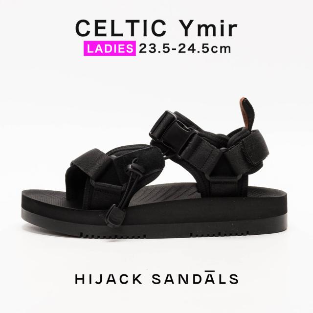 HIJACK SANDALS サンダル レディース CELTIC Ymir ストラップサンダル かっこいい モード系 格好いい ビーチサンダル 靴 シューズ EVA ラバー ブラック 黒 レジャー フェス 海 プール ハイジャックサンダルス ブランド 送料無料