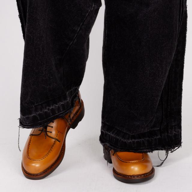 ダービーシューズ エプロン フロント ダービー メンズ Uチップ 革靴