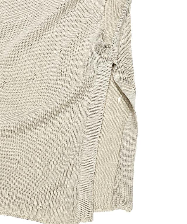 DIET BUTCHER 7G天竺 ダメージ編みベスト レンチキュラーバッジ