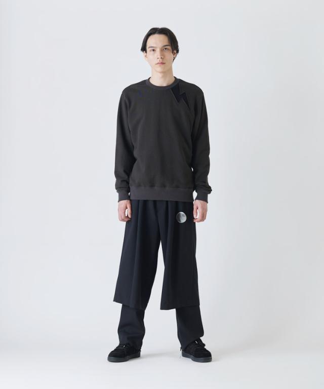DIET BUTCHER スウェット Lightning detail sweat shirt スウェットシャツ 稲妻 雷 ヴィンテージ調 すっきり シルエット トップス 長袖 ＃04 ＃87 ブラック グレー ホワイト メンズ 紳士 ダイエットブッチャー ブランド 送料無料_3