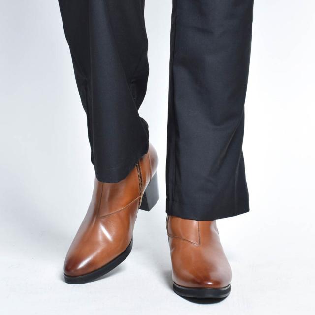 冬新作 新作 endevice ヒールブーツ メンズ ショートブーツ 本革 革靴