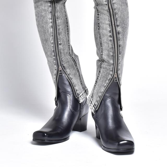 ブーツ ヒールブーツ メンズ ショートブーツ ジョッパーブーツ おしゃれ ハイヒール 本革 本皮 革靴 皮靴 サイドジップ ドレスブーツ Endの通販はau Pay マーケット Spiralcode Casual Business Fashon