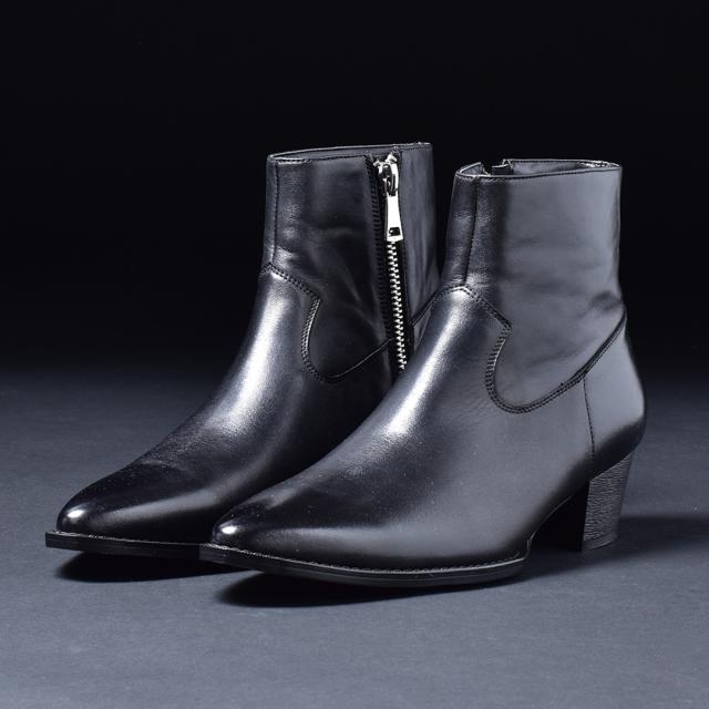 ブーツ ヒールブーツ メンズ ショートブーツ ジョッパーブーツ おしゃれ ハイヒール 本革 本皮 革靴 皮靴 サイドジップ ドレスブーツ Endの通販はau Pay マーケット Spiralcode Casual Business Fashon