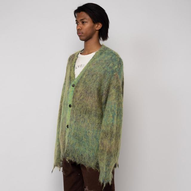 KAMIYA カーディガン Kasuri Mohair Cardigan アウター 羽織