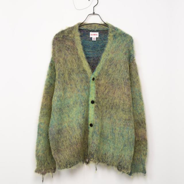 KAMIYA カーディガン Kasuri Mohair Cardigan アウター 羽織