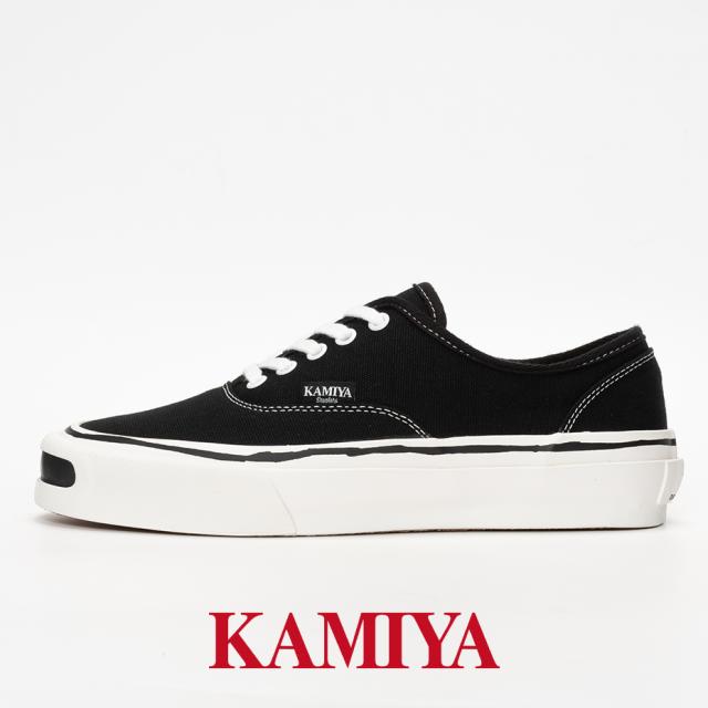 KAMIYA スニーカー Vulcanize Sneaker ローテクスニーカー クッション性 しなやか 柔らかい 丈夫 機能ソール 5アイレット ブラック かっこいい ギフト 神谷康司 Koji Kamiya ブランド 靴 シューズ メンズ 男性 カミヤ 冬 春夏 秋冬 秋