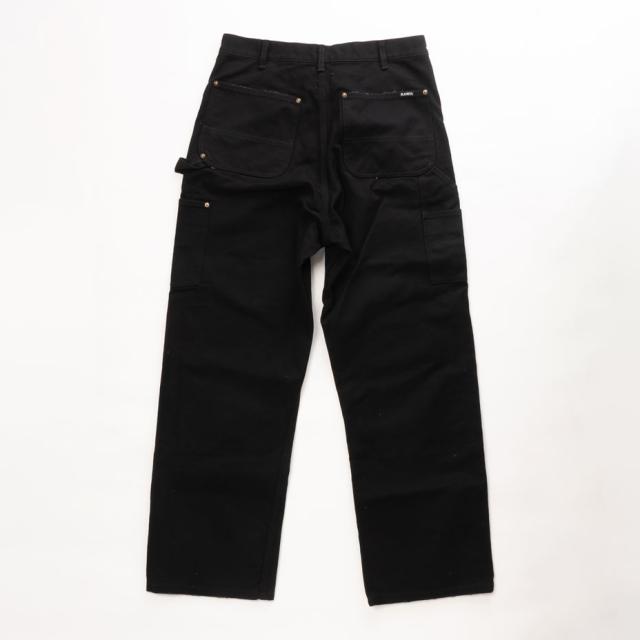 KAMIYA BORO Duck Painter Pants カミヤ ボロ ダック ペインターパンツ G16PT102 メンズ レディース ダブルニー ダブルニーパンツ ペインター パンツ 綿 ワイドストレートパンツ ワイドストレート アメカジ おしゃれ ブランド ボロ加工 ダメージ加工 ワイド ブラック 黒