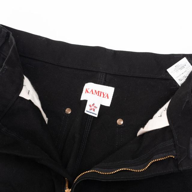 KAMIYA BORO Duck Painter Pants カミヤ ボロ ダック ペインターパンツ G16PT102 メンズ レディース ダブルニー ダブルニーパンツ ペインター パンツ 綿 ワイドストレートパンツ ワイドストレート アメカジ おしゃれ ブランド ボロ加工 ダメージ加工 ワイド ブラック 黒